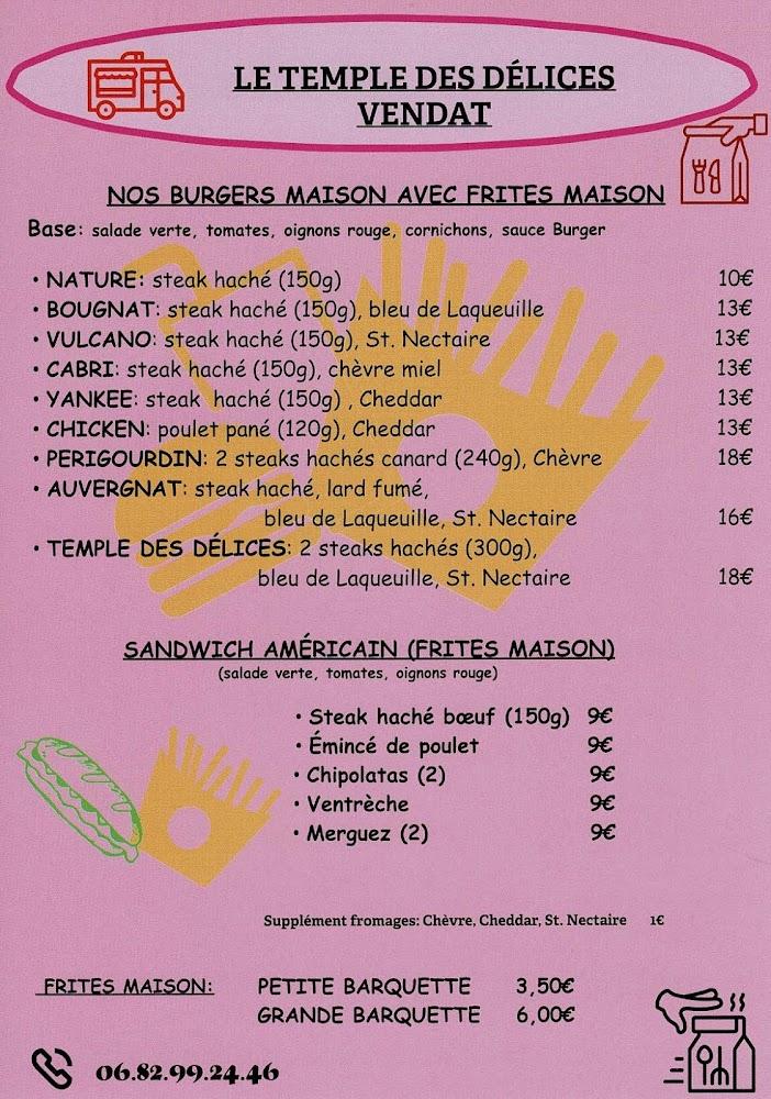 Le Temple des Délices - Menu Image 2